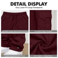 thumbnail image 6 of Hsovts Mens Cargo Sweatpants Plus Size Baggy Jogger Sweatpants Drawstring Open Leg Big and Tall Workout Pants with Pockets Wine 3xL, 6 of 8