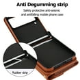 thumbnail image 3 of Allytechgroup Galaxy Z Flip 4 Wallet Case with Shoulder Strap, Premium PU Leather Multiple Cards Slots Protective Shockproof Portable Phone Case Cover for Samsung Galaxy Z Flip 4, Brown, 3 of 7
