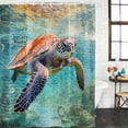 thumbnail image 3 of Sea Turtle Waterproof Fabric Shower Curtain,Coastal Nautical Ocean Summer Beach Waterproof Fabric Shower Curtain for Bathroom Curtains Bathtubs Hotel Shower Curtains with 12 Hooks Standard 72x72, 3 of 8