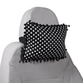 thumbnail image 1 of Almohada para la cabeza del automóvil Unique Bargains, soporte ergonómico y cómodo para el cuello, algodón/espuma viscoelástica, ancho ajustable, negro/blanco, 1 Pc para conducción y viajes, 1 of 7
