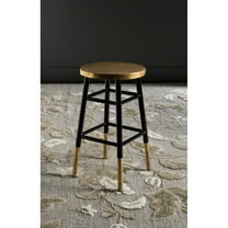 SAFAVIEH Emery Mid-Century Dipped Gold Leaf Counter Stool w/ Footrest, Black