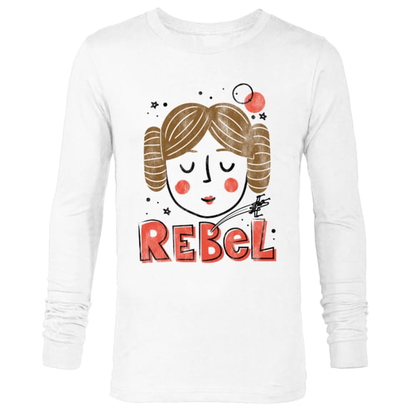 Star Wars Princess Leia Rebel Doodle Drawing - Long Sleeve T-Shirt for Men - Customized-White