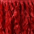 thumbnail image 3 of Efavormart 17ft Enchanting Curly Willow Taffeta Table Skirt for Kitchen Dining Catering Wedding Birthday Party Events - Red, 3 of 8