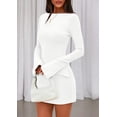 thumbnail image 3 of Vestido PRETTYGARDEN 2025 Cuello Barco Manga Larga Blanco M, 3 of 8