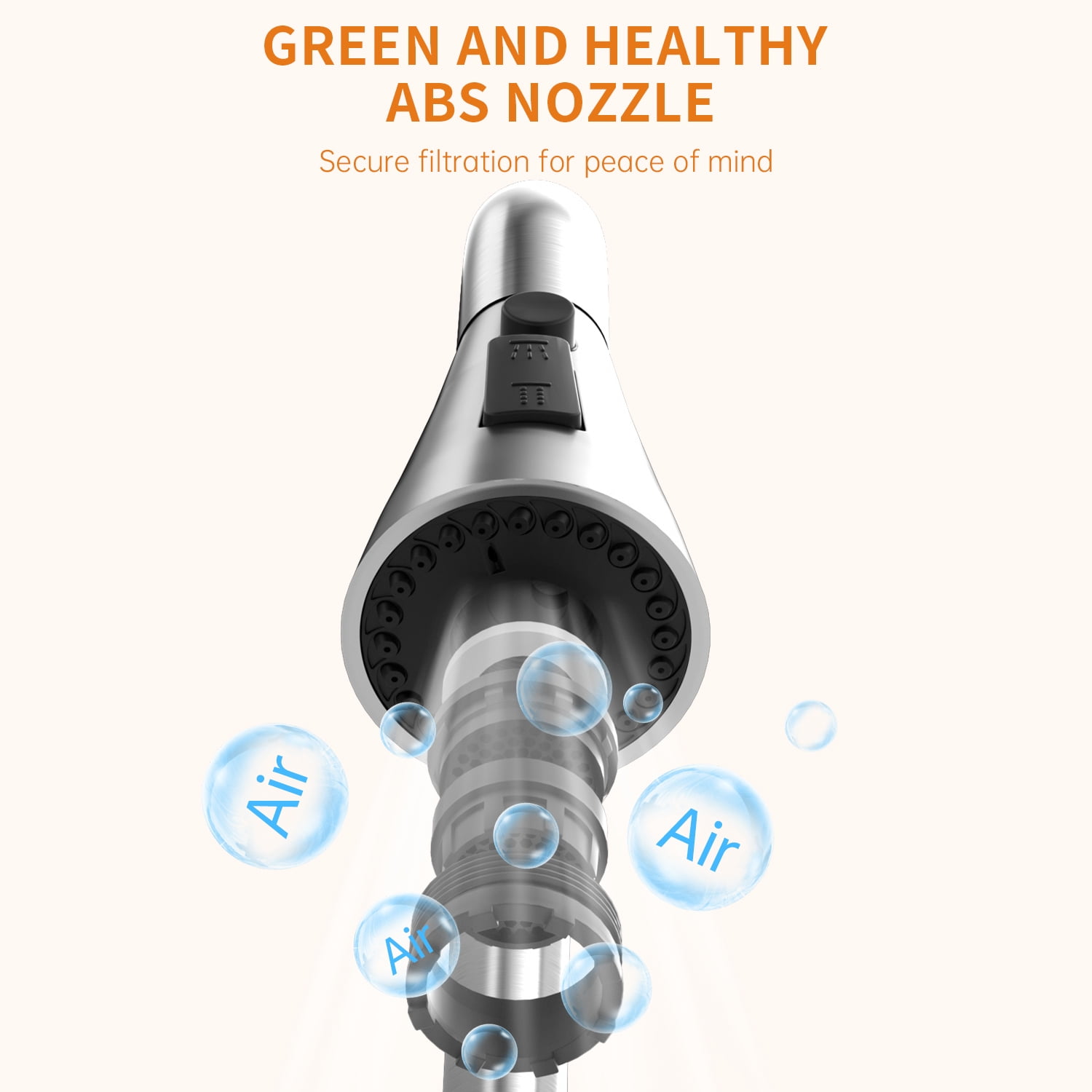 APPASO 3-Hole Kitchen Sink Faucet with Single Handle and Soap Dispenser, Stainless Steel High Arc Kitchen Faucet.