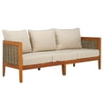 thumbnail image 3 of SAFAVIEH Theo Acacia Wood Outdoor Sofa, Natural/Taupe, 3 of 11