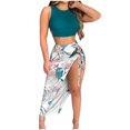 thumbnail image 1 of Conjuntos de Camisas Para Mujer Estampado Sin Mangas Cuello Redondo Jersey Crop Tops + Conjunto de Falda Elástica Erógena Odeerbi ODB126789, 1 of 4