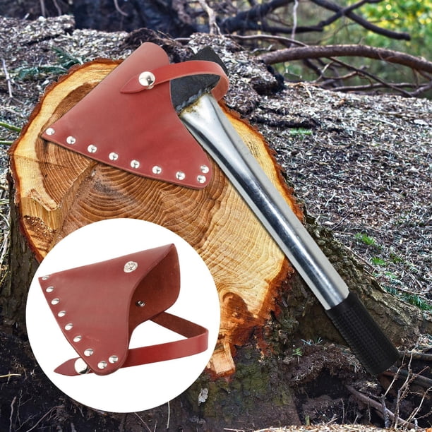 Funda De Cuero Auténtica Para Hacha Con Trabillas Para Cinturón - Marrón, Protectora Y Portátil Para Camping