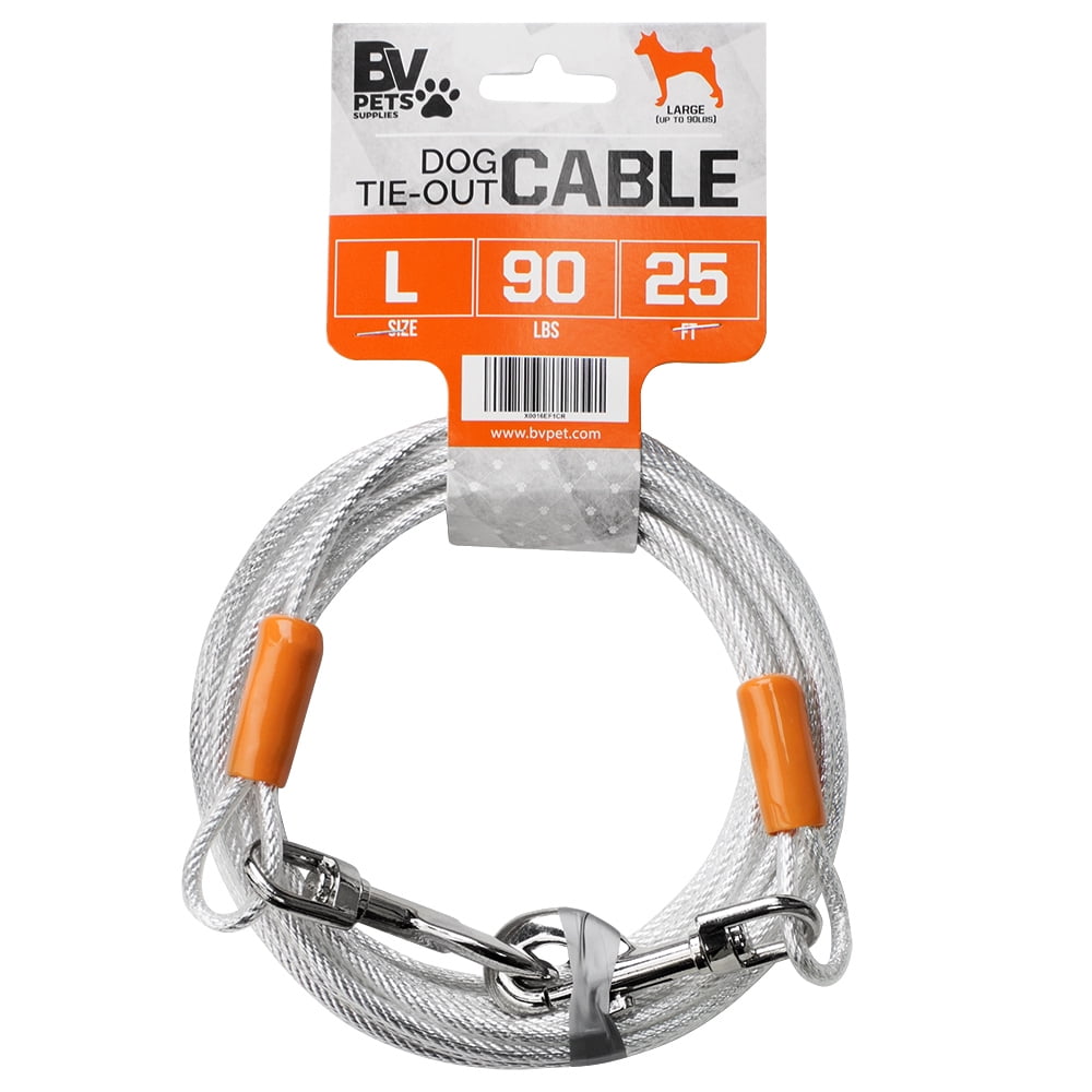 BV Pet Large Tie Out Cable for Dog up to 90 pound, 25 Feet Walmart