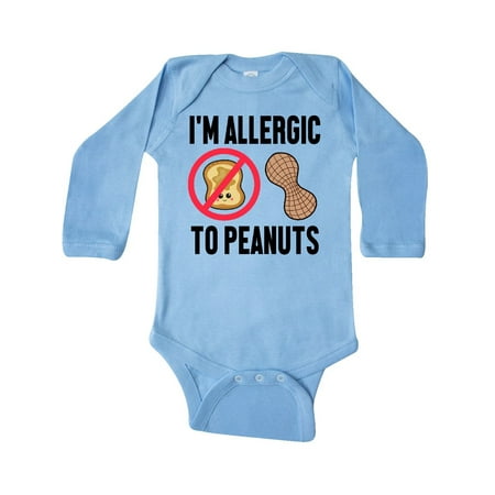 

Inktastic Im Allergic to Peanuts Food Allergy Awareness Gift Baby Boy or Baby Girl Long Sleeve Bodysuit