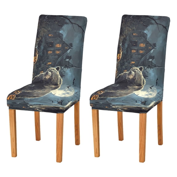BZSMCE Chairs Slipcovers Dining Chair Covers Halloween Bear Pattern Creative Pattern
