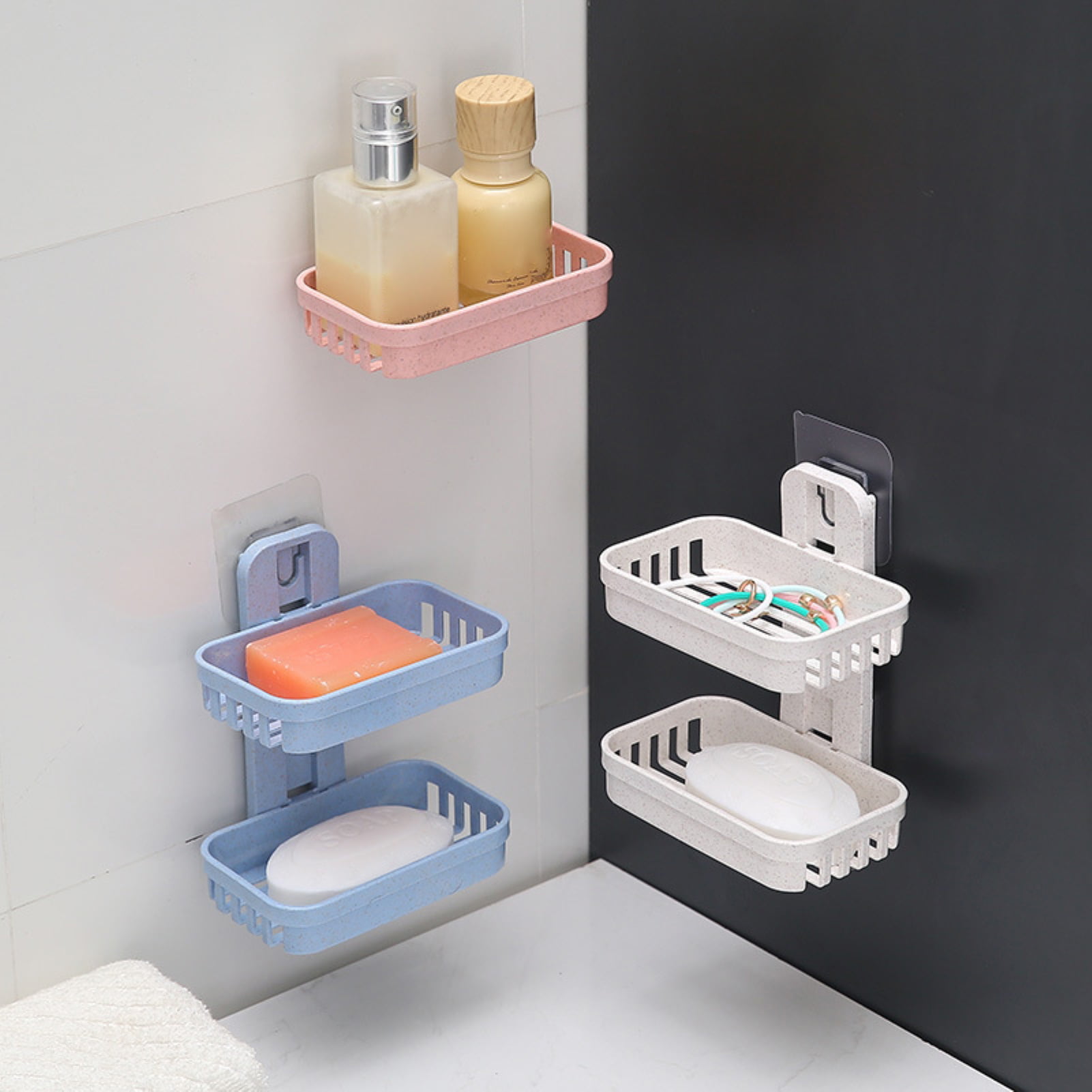 Therwen 2 Pcs 4 Tiers Bar Soap Holder Self Draining Shower Caddy Stainless  Steel Bar Shampoo Holder Soap Caddy for Shower Wall Soap Dish Hanging Rack
