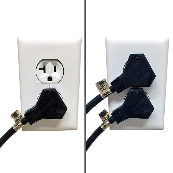 Flat Plug Power Extension Cords - 3 Prong, 13amp, 125V, 1625 W - Black