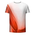 thumbnail image 5 of HKEJIAOI T-Shirt d'Été à Manches Courtes pour Hommes avec Imprimé Dégradé et Bordure Rayée, Col Rond, 5 of 5