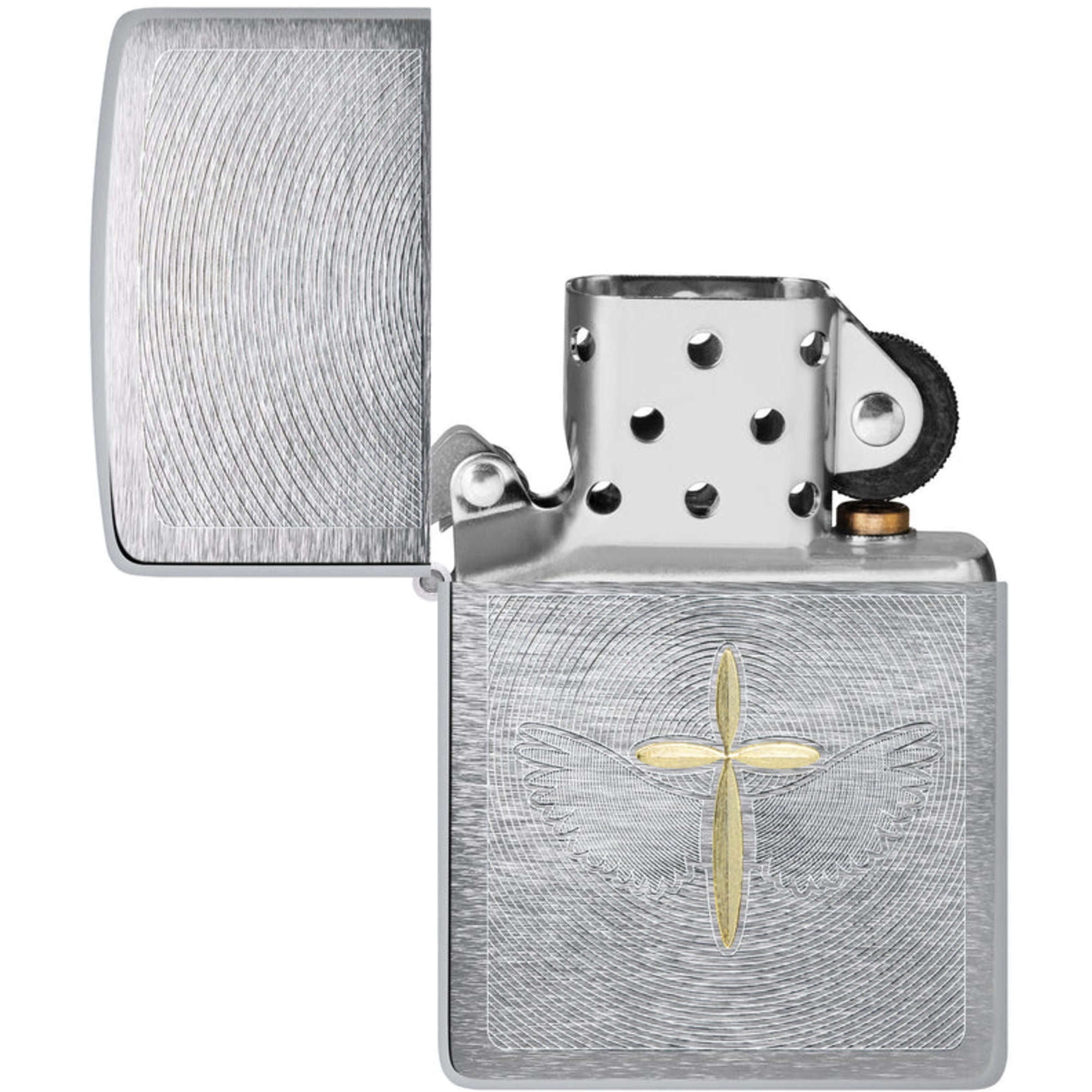 Zippo 46479 Angel Aura Design Brushed Chrome Metal Pocket Lighter