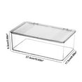 thumbnail image 3 of Transparent Desktop Storage Box, Plastic Organizer for Masks Stationery Cosmetics, Gray, 10.83x6.89x2.36in to 5.91in, Stackable & Smooth, 3 of 6