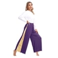 thumbnail image 6 of YiZYiF Women's Praise Dance Outfit Asymmetrical Metallic Dress with Pants Liturgical Worship Costume Purple L, 6 of 7