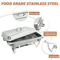 thumbnail image 3 of Chafing Dish Buffet Set, Jacgood 4 Pack Stainless Steel Chafing Dishes for Buffet, Buffet Servers and Warmers for Wedding, Catering, Full Pans, 3 of 6