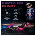 thumbnail image 3 of Aosom 24V 7.5 MPH Electric Go Kart with Adjustable Seat, Drifting Car Battery Powered Ride on Toy Outdoor with Slow Start, Button Start, Music, Honking Horn, Lights, for 6-12 Years Old, Pink, 3 of 9