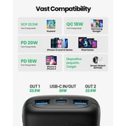 INIU Portable Charger, Smallest 22.5W 10000mAh Fast Charging Power Bank for iPhone & Samsung, Black