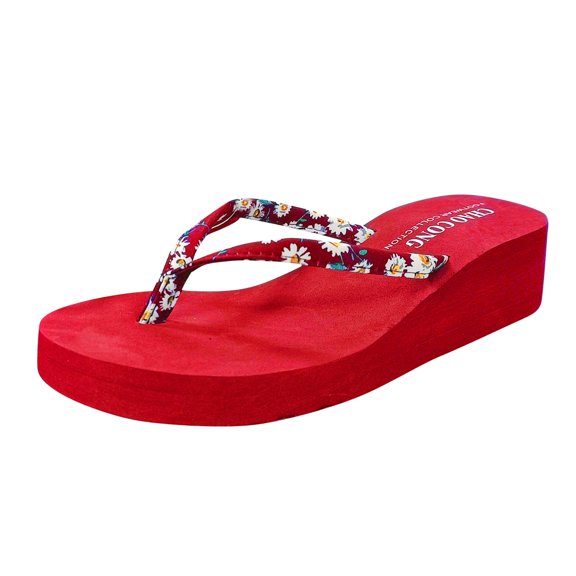 Ramiter Comfort Sandals for Women Women's Orthopedic Arch-support Sandals Fashion Summer Casual Sandals Shoes Outdoor Flip Flops Beach Wedges Orthopedic Slippers Red,8