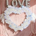 thumbnail image 5 of Beautynvta Valentines Day Wreath, Heart Shaped Tinsel Garland Hanging Ornaments, White Love Heart Wreath for Wedding Anniversary Engagement Valentines Decorations, 5 of 6