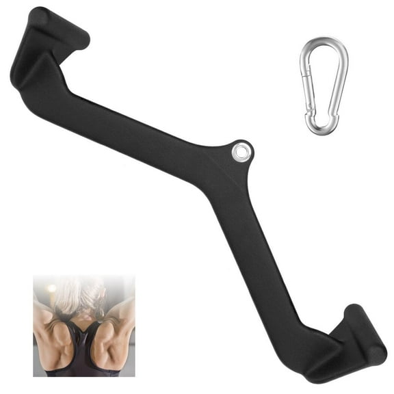 Gym Fitness Rowing V-bar, Pull-down Rowing Handle for Back Muscles, Pulley Cable Machine Attachment with Carabiner for Lats and Trapezius Training, Bodybuilding, Gyms, Sports