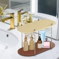 thumbnail image 4 of 2 Tier Bathroom Storage Rack Shower Shelf, Makeup Organizer Desktop Container Counter Vanity Tray for Perfumes Cosmetic Lotions Dresser Beige Brown, 4 of 8