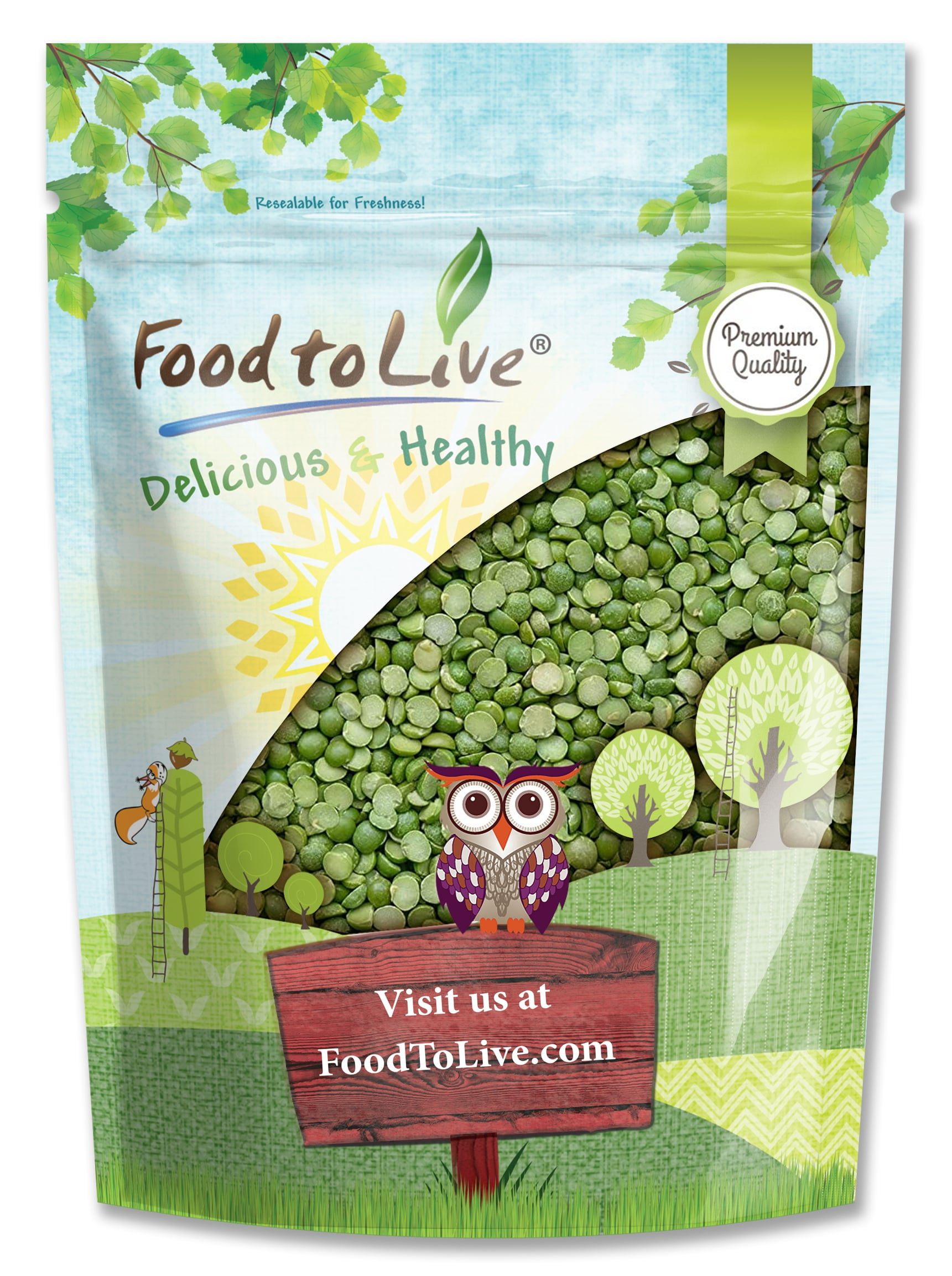 Split Green Peas, 1.5 Pounds  Raw, Vegan, Kosher  by Food to Live
