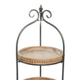 thumbnail image 6 of DecMode 17" x 51" Brown Metal Arched 3-Tier Shelving Unit with Scroll Top, 1-Piece, 6 of 13