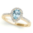 thumbnail image 6 of 1.40 Ct Diamond &amp; Pear Shaped Aqumarine Engagement/Wedding Ring - 10K Gold, 6 of 7