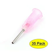 35Pcs 0.6mm Inner Dia Tip Dispenser Glue Liquid Dispensing Needles Tips Pink