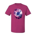 thumbnail image 2 of Wild Bobby, Galactic Space Cat Riding a Llama, Animal Lover, Men Graphic Tees, Fuschia, X-Large, 2 of 3