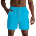 thumbnail image 4 of JTieacloth Men's Casual Shorts, Elastic Waist Men Swim Trunks Lightweight Comfort Summer Beach Wear(Blue), 4 of 7
