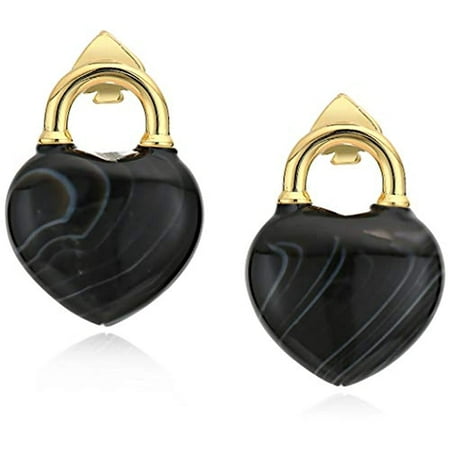 Kate Spade Open Heart Stone Black One Size Earrings WBRUH566001