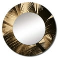 thumbnail image 2 of Designart "Sepia Serenity Amidst Palm Leaves" Palms & Palm Trees Round Mirror Wall Decor Traditional - Large Beige Round Bathroom Mirror - Round Mirror - 23" x 23", 2 of 6