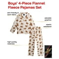 thumbnail image 2 of Quad Seven Boys Flannel Fleece Pajamas - 4 Piece Long Sleeve Button Down Sleepwear Set (Sizes: 8-14), 2 of 7