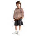 thumbnail image 3 of Kids Striped Sweatshirt Long Sleeve Stretch Crewneck Pullovers for Boys (Red), 3 of 3