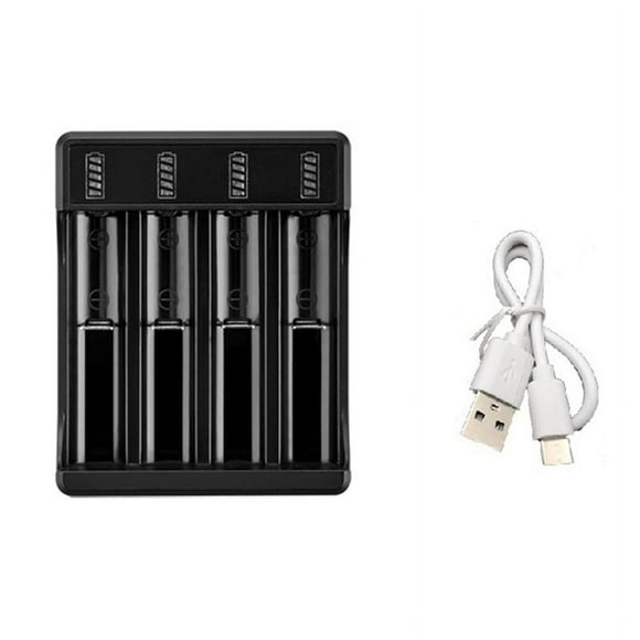 18650 Fast Charger with Type-C Cable 4.2V Lithium Battery Intelligent Charger for 14500 26650 , 4 Slot