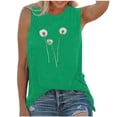 thumbnail image 2 of ALLLIST Womens Tops Clearance Green Crew Neck Floral Sleeveless Tank Tops Women Tank Tops S, 2 of 5