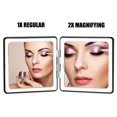 thumbnail image 2 of Espejo de maquillaje compacto YTLX con aumento de 1x/2 veces, plegable, negro, 2 of 6