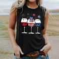 thumbnail image 4 of Graphic Tank Tops, Summer 2024 Sleeveless 4th of July Shirts Women Crew Neck Casual Flag Sunflower Print Tanks (2XL, Black 10), 4 of 4