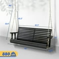 thumbnail image 4 of Zimtown Patio Wooden Porch Swing Swing Chair Bench Heavy Duty 880lbs with Hanging Chains for Outdoors,4 FT, Black, 4 of 8