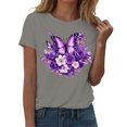 thumbnail image 7 of Yopmin Butterfly Shirts for Women Floral Crewneck Casual Printed T Shirts Fashion Summer Clothes for Everyday Wear, 7 of 7