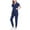 Navy, variant on Yuanlook Scrubs Sets for Women 2 Piece Nurse Working Uniforms Casual Comfy Solid Short Sleeve V-Neck Scrub Tops and Elastic Waisted Pants with Pockets S-XXL