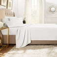 thumbnail image 2 of Clara Clark 6 Piece 1800 Microfiber Collection Bed Sheet Set, Deep Pockets Fitted Sheet, Flex-Top King, White, 2 of 4
