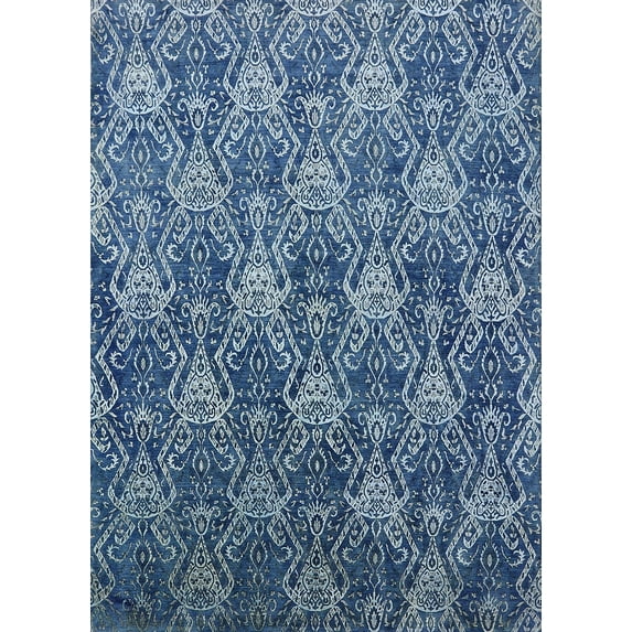 Ahgly Company Machine Washable Indoor Rectangle Industrial Modern Lapis Blue Area Rugs, 2' x 5'