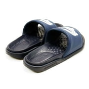 Lacoste Mens Croco Dualiste 1122 2 Slide Sandals, Navy \ White,7 M US