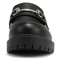 thumbnail image 3 of Soda Shoes Women Low Heel Lug Sole Slip-On Horse Bit Loafer BoyFriend Style BEDALE-S Black PU 8.5, 3 of 5