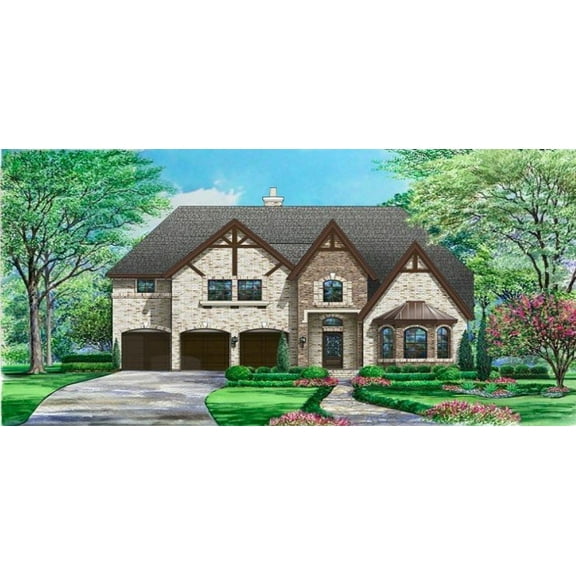 015-1050: Luxury Traditional 5 Bed, 5 Bath Luxury Home Plan, 4827 Sq Ft: Full Blueprints with License to Build by Home Plan Marketplace - Lesuto